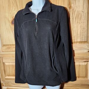 Tangerine 1/4 Zip Long Sleeve | Women's size Medium Black